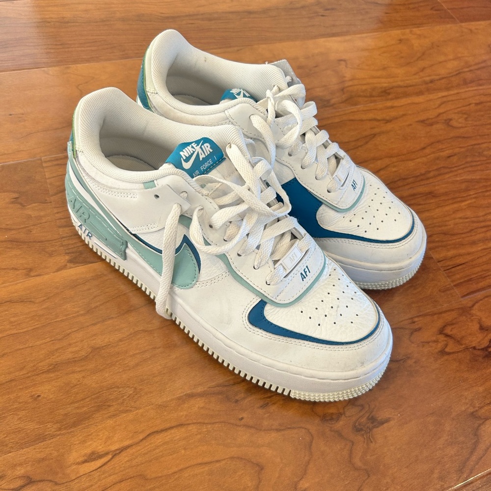 Nike Air Force 1 Shadow Double Swoosh Blue/Teal - Women’s 9.5